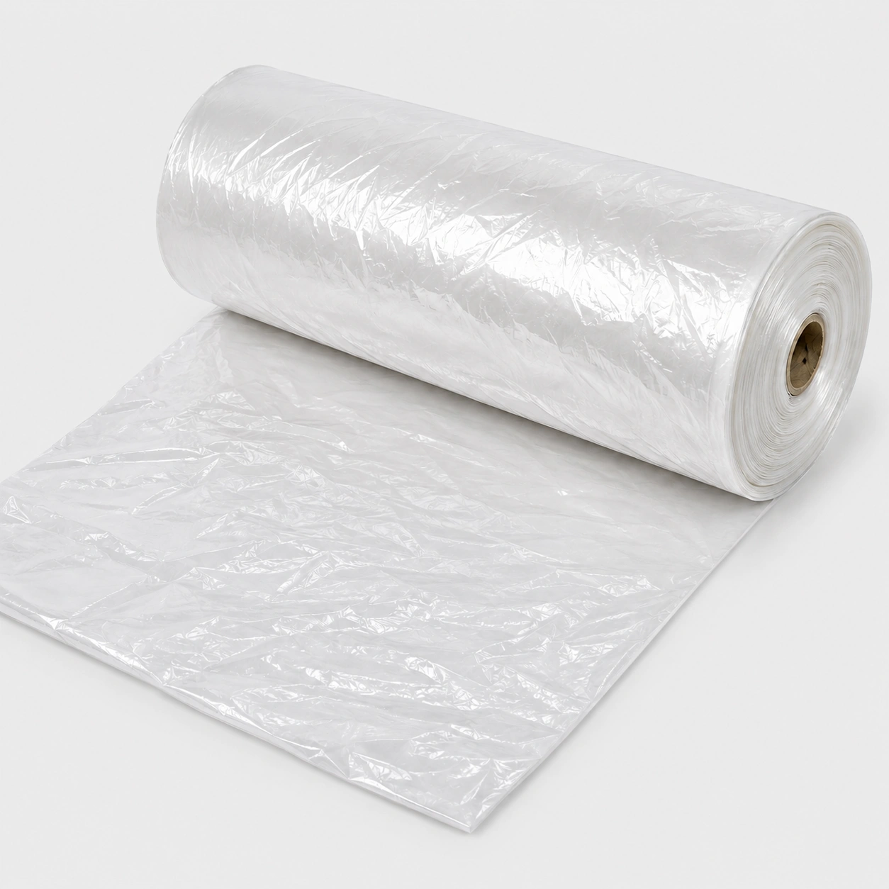 Clear plastic sheeting roll on gray backdrop LD Liner - Image 1