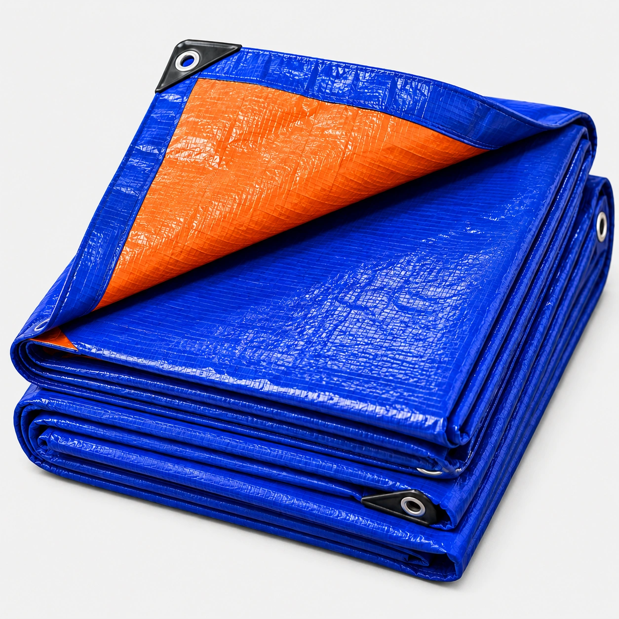 Folded blue-and-orange tarpaulin with grommets Multilayer Sheets (Tripal) - Image 1