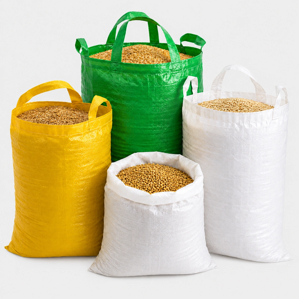 Symmetrical arrangement of woven grain sacks HM Bags - Image 1